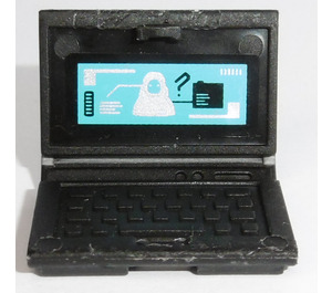 LEGO Black Laptop with Person with Description and Questionmark Sticker (18659)