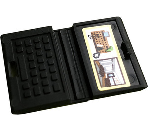 LEGO Black Laptop with Room and Shelves with Bright Light Yellow Border on Screen Sticker (18659)