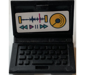 LEGO Black Laptop with Sound Recording Sticker (18659)