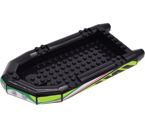 LEGO Black Large Dinghy 22 x 10 x 3 with Lime Sticker (62812)