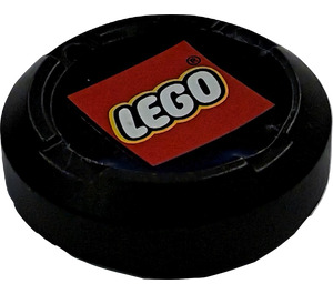 LEGO Black Large Hockey Puck with LEGO Logo Sticker (44848)