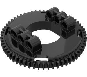 LEGO Black Large Turntable Top with Toothed Edge (18938 / 88738)