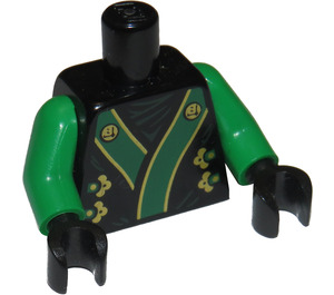 LEGO Schwarz Lloyd - Schwarz und Green Kimono Torso (973)