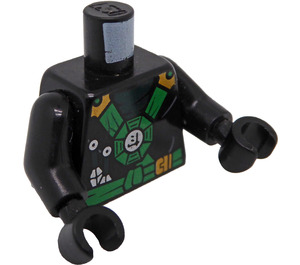 LEGO Zwart Lloyd - Deepstone Minifig Torso (973 / 76382)