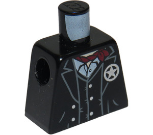LEGO Zwart Lone Ranger Torso zonder armen (973)