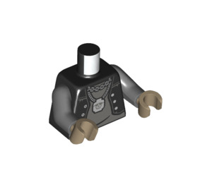 LEGO Zwart Lone Wolf Biker Minifiguur Torso (973 / 76382)