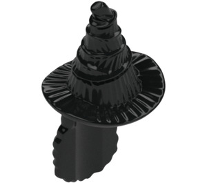 LEGO Black Long Curly Hair with Black Witch Hat (6570)