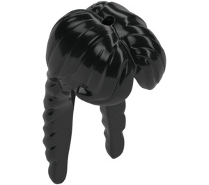 LEGO Noir Cheveux Longs avec Tressé Pigtails