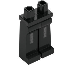 LEGO Schwarz Lang Minifigur Beine mit Weiß Quadrate (99131 / 104236)