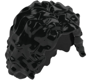 LEGO Noir Longue Ébouriffé Minifigurine Cheveux avec séparation centrale (20595 / 37998)