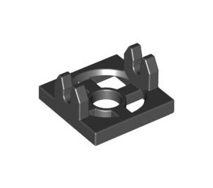 LEGO Black Magnet Holder Tile 2 x 2 with Tall Arms and Deep Notch (2609)