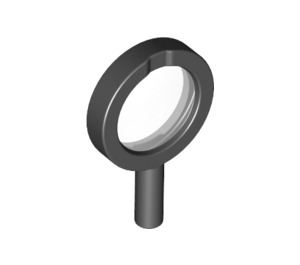 LEGO Black Magnifying Glass with Thick Frame and Hollow Handle (38648)