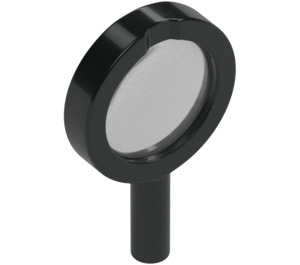 LEGO Schwarz Magnifying Scheibe mit Transparent Lens mit Crosshair mit dickem Rahmen und massivem Griff (10830 / 30931)