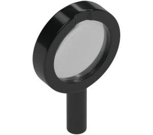 LEGO Schwarz Magnifying Scheibe mit Transparent Lens mit dickem Rahmen und hohlem Griff (38648)