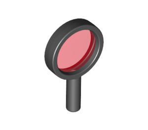 LEGO Black Magnifying Glass with Transparent Red Lens (30152)