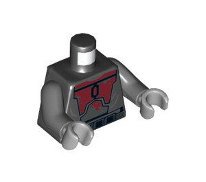 LEGO Zwart Mandalorion Super Commando Torso (973 / 76382)