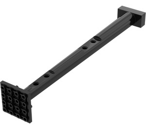 LEGO Sort Mast 2 x 4 x 22 med 4 x 4 Inverteret Top Plade (48005)