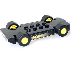 LEGO Black McDonald's Racers Chassis with Slicks and Yellow Wheels with Racer Sticker (85768)