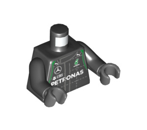 LEGO Negro Mercedes AMG Petronas F1 Minifigura Torso (973 / 76382)