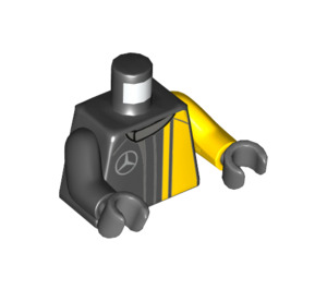 LEGO Black Mercedes-AMG Racing Driver Minifig Torso (973 / 76382)