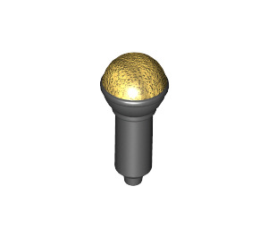 LEGO Noir Microphone avec Demi Gold Haut (20274 / 93520)