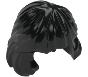 LEGO Black Mid-Length Hair, Combed Behind Ear (36037)