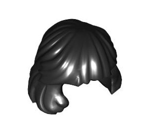 LEGO Black Mid-Length Hair, Combed Behind Ear (36037)