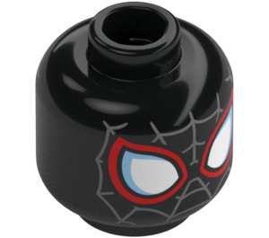 LEGO Black Miles Morales (Spider-Man) with Minifigure Head (Recessed Solid Stud) (3626 / 74379)