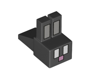 LEGO Black Minecraft Rabbit Head with Outlines (1020)