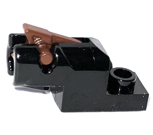 LEGO Svart Mini Shooter with Reddish Brown Trigger