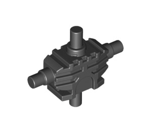 LEGO Zwart Minifig Mechanisch Torso met 4 Kant Attachment Cylinders (54275)