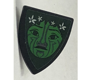 LEGO Black Minifig Shield Triangular with Te Fiti (Green) Sticker (3846)