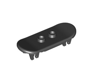 LEGO Black Minifig Skateboard with Four Wheel Clips (42511 / 88422)