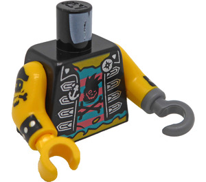 LEGO Zwart Minifiguur Torso Punk Piraat (973 / 73001)