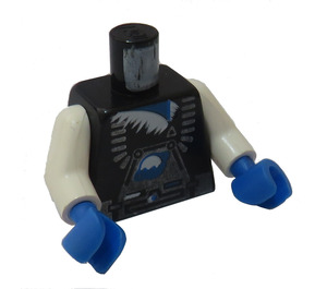 LEGO Svart Minifigur Overkropp Space Ice med Hvit Armer og Blå Hender (973)