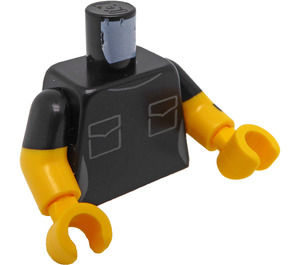 LEGO Svart Minifigur Kropp med 2 Pockets (973)