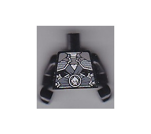 LEGO Black Minifig Torso with Armor Plates and Ninjago Symbol (973)