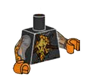 LEGO Schwarz Minifig Torso mit Cole Lava Muster (973)