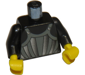 LEGO Svart Minifigur Overkropp med Fright Knights Striped Rustning (973 / 73403)