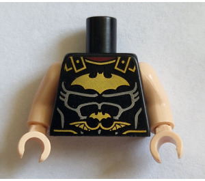 LEGO Schwarz Minifigur Torso mit Gold Batman Roman Logo (973)