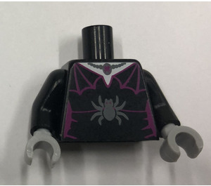 LEGO Schwarz Minifigur Torso mit Magenta Spinne Web Trim und Spinne (973)