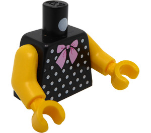 LEGO Schwarz Minifig Torso mit Silber Dot Muster und Bow (973)