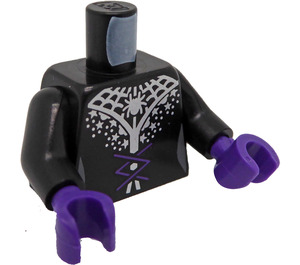 LEGO Svart Minifigur Kropp med Silver Spindel Web Krage (973)