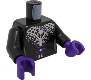 LEGO Black Minifig Torso with Silver Spider Web Collar (973)