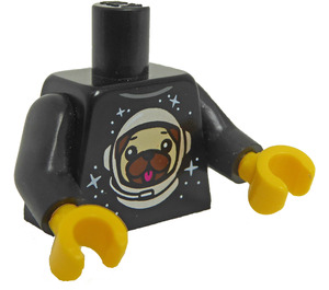 LEGO Zwart Minifig Torso met Ruimte Hond Decoratie (973)