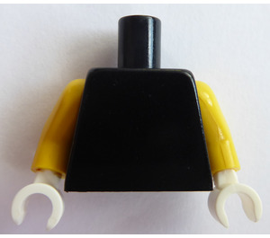 LEGO Black Minifig Torso with Yellow Arms and White Hands (973)
