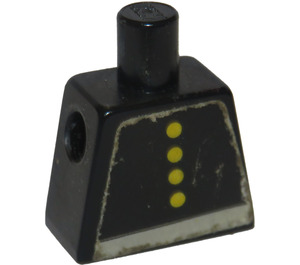LEGO Zwart Minifig Torso zonder armen met 4 Buttons en Riem Sticker (973)