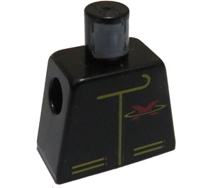 LEGO Schwarz Minifig Torso ohne Arme mit Extreme Team mit rot X und Gelb Zipper und Pockets (973)