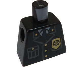 LEGO Noir Minifigurine Torse sans bras avec Officier de Police Veste et Tie (973)