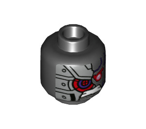 LEGO Black Minifigure Head with Decoration (Recessed Solid Stud) (3626 / 68310)